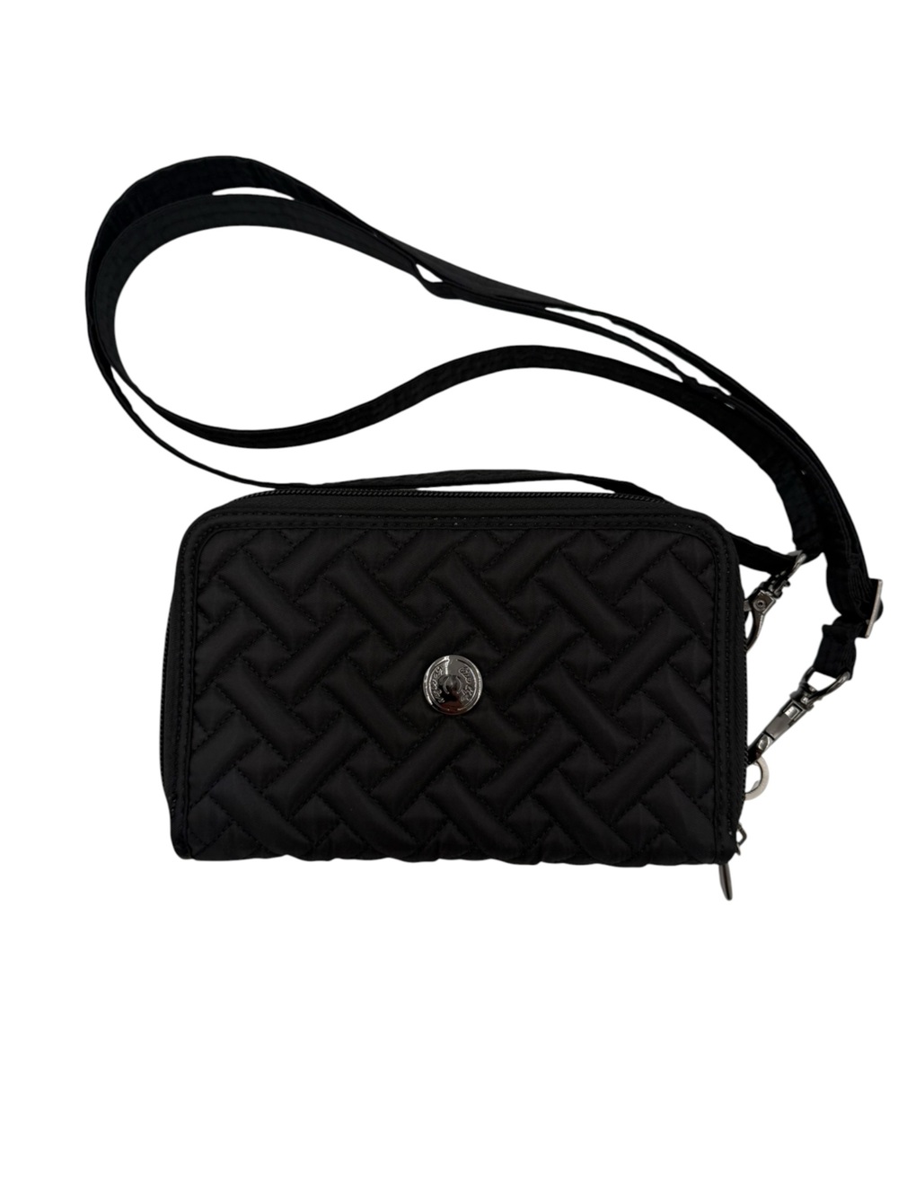 Lug Quickstep Black Quilted RFID Crossbody Wallet Organizer